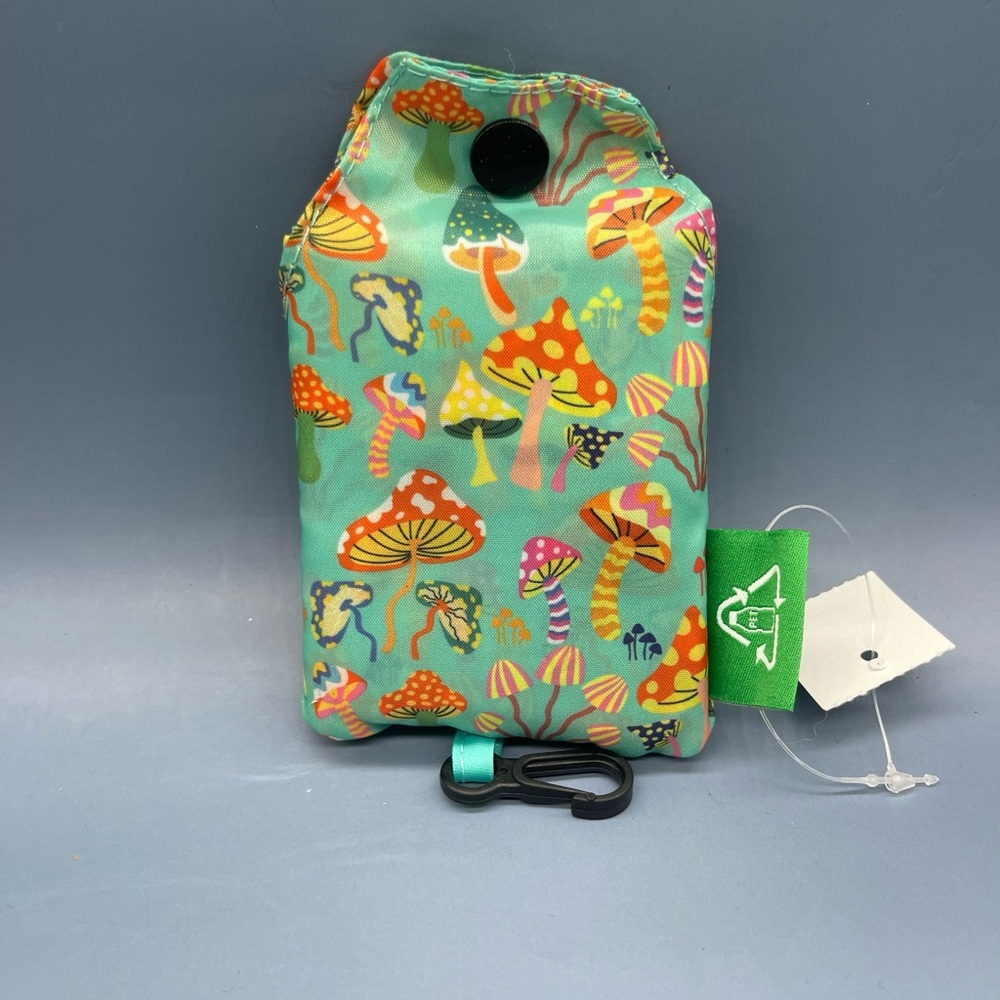 Recycled Fabric Foldable Tote Bag, Psychedelic Mushroom, NWT - Picture 6 of 8
